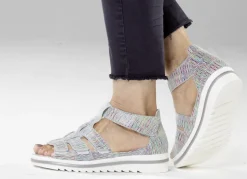 Waldläufer, bequeme Damen-Sandalen, Weite H, mit herausnehmbarem Fußbett