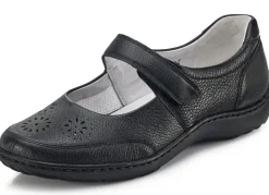 Waldläufer, bequeme Damen-Slipper, Weite H, mit herausnehmbarem Fußbett