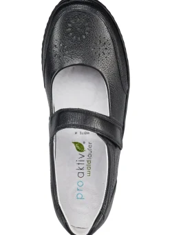 Waldläufer, bequeme Damen-Slipper, Weite H, mit herausnehmbarem Fußbett