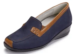 Waldläufer, bequeme Damen-Slipper, Weite H, mit herausnehmbarem Fußbett