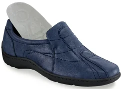 Waldläufer, bequeme Damen-Slipper, Weite H, mit herausnehmbarem Fußbett