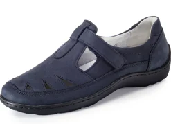 Waldläufer, bequeme Damen-Slipper, Weite H, mit herausnehmbarem Fußbett