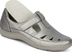 Waldläufer, bequeme Damen-Slipper, Weite H, mit herausnehmbarem Fußbett