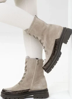 Waldläufer, bequeme Damen-Stiefeletten, Winterschuhe, Weite H, mit herausnehmbarem Fußbett