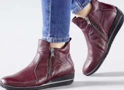 Waldläufer, bequeme Damen-Stiefeletten, Weite H, aus Hirschleder