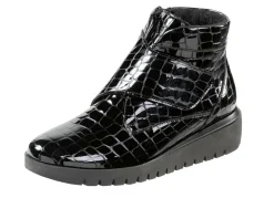 Waldläufer Bootie aus krokogeprägtem Lackleder