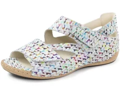 Waldläufer Sandale aus effektvoll bedrucktem Nubukleder