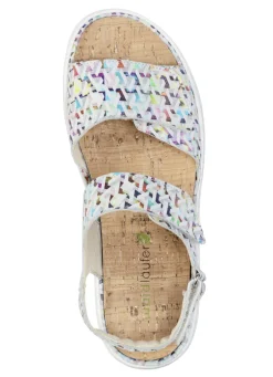 Waldläufer Sandale aus effektvoll bedrucktem Nubukleder