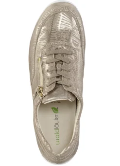 Waldläufer Schnür-Sneaker aus effektvoll geprägtem Nubukleder