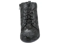 Waldläufer Schnür-Stiefelette mit floraler Prägung