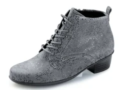 Waldläufer Schnür-Stiefelette mit floraler Prägung
