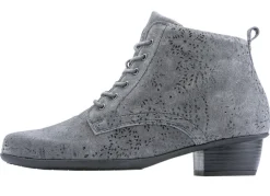 Waldläufer Schnür-Stiefelette mit floraler Prägung