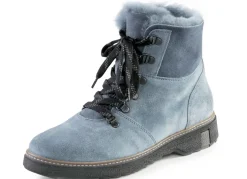 Waldläufer Schnür-Stiefelette mit kuscheligem Kragen aus Lammfell