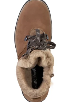 Waldläufer Schnür-Stiefelette mit kuscheligem Kragen aus Lammfell