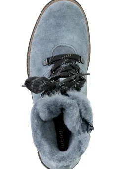 Waldläufer Schnür-Stiefelette mit kuscheligem Kragen aus Lammfell