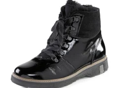 Waldläufer Schnür-Stiefelette mit kuscheligem Kragen aus Lammfell