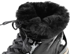 Waldläufer Schnür-Stiefelette mit kuscheligem Kragen aus Lammfell