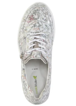 Waldläufer Sneaker aus floral bedrucktem Nubukleder