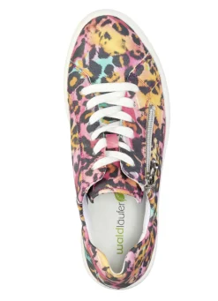 Waldläufer Sneaker mit Streuglitzer und Leo-Druck