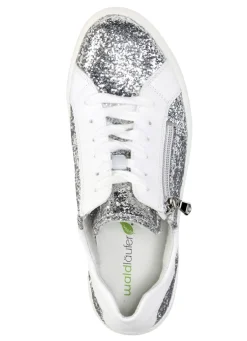 Waldläufer Sneaker mit Streuglitzer und Leo-Druck