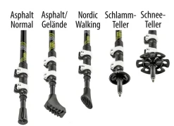 Wanderstöcke, 2er-Set, Inkl. 5 Aufsätzen
