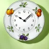 Wanduhr aus Keramik, mit Obstdekor