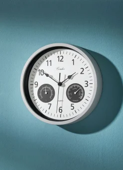 Wanduhr mit Thermometer und Hygrometer