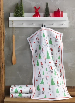 Weihnachtliche Geschirrtücher im 3e-Set