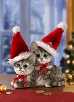 Weihnachtskätzchen aus Polyresin