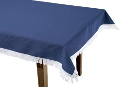 Wind- und wetterfeste Gartentischdecke mit Fransenabschluss