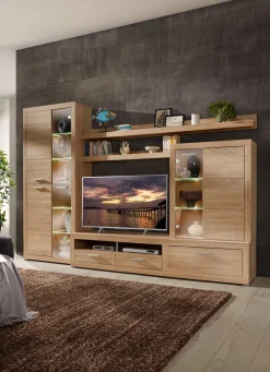 Wohnwand mit LED-Beleuchtung