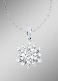 Wundervoller Anhänger Schneeflocke mit 31 Brillanten