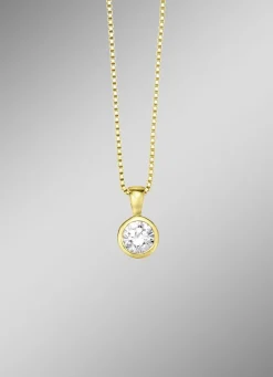 Zarte Eleganz: Anhänger mit synth. Zirkonia und Veneziakette