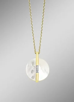 Zarte Eleganz: Anhänger mit echt Perlmutt und Ankerkette