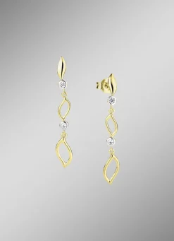 Zarte Eleganz in Bicolor: Ohrstecker mit synth. Zirkonia