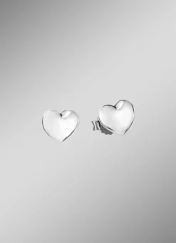 Zeitlos elegante Herz-Ohrstecker aus Silber 925/- fein