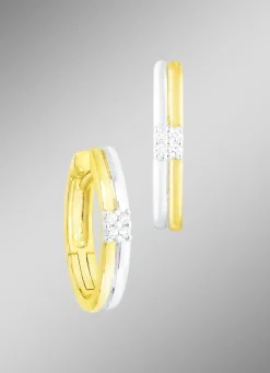 Zeitlose Creolen in Bicolor mit Brillanten