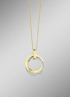 Zeitlose Eleganz: Anhänger mit synth. Zirkonia und Ankerkette