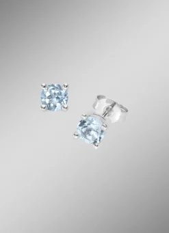 Zeitlose Eleganz: Ohrstecker mit beh. Blautopas