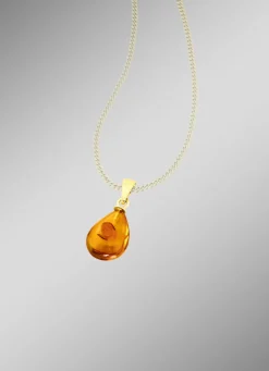 Zeitloser Anhänger mit echtem Bernstein