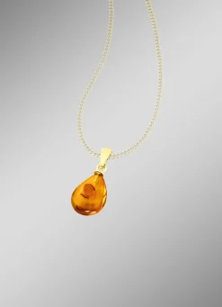 Zeitloser Anhänger mit echtem Bernstein