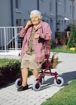 Zusammenklappbarer Rollator mit Feststellbremse