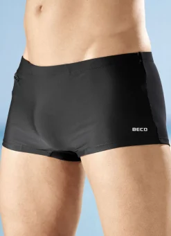 Zweierpack Badehosen in Kastenform mit Reißverschlusstasche