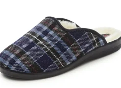 Zweierpack, gefütterte Herren-Hausschuhe, mit Wolle