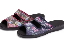 Zweierpack, klassische Damen-Hausschuhe, Weite H, mit Klettverschluss