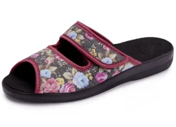 Zweierpack, klassische Damen-Hausschuhe, Weite H, mit Klettverschluss