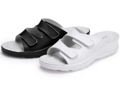 Zweierpack klassische Damen-Pantoletten, Weite H, mit Klettverschluss