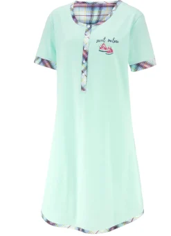 Zweierpack Nachthemden aus nachhaltigem Baumwollanbau mit Knopfleiste