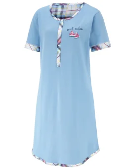 Zweierpack Nachthemden aus nachhaltigem Baumwollanbau mit Knopfleiste