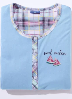 Zweierpack Nachthemden aus nachhaltigem Baumwollanbau mit Knopfleiste